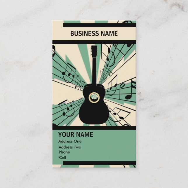 Guitar - Music Business Card Visitenkarte (Vorderseite)