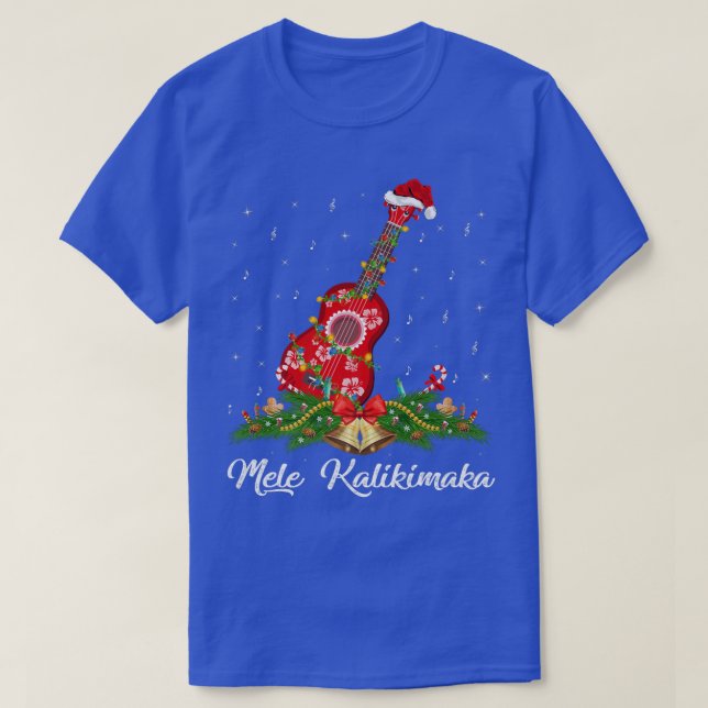 Guitar Music Hawaiian Ukulele Mele Kalikimaka Chri T-Shirt (Design vorne)