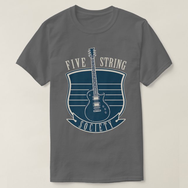 Guitar Music Lover Five Strings Society 503 T-Shirt (Design vorne)