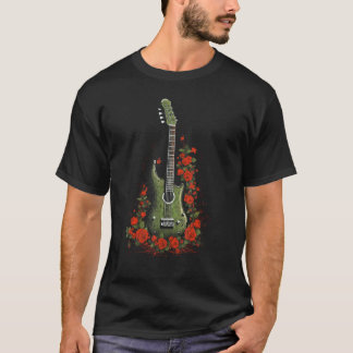 Guitar Music Rabab Floral Weihnachtsfest T-Shirt