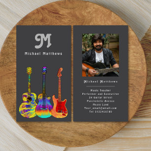Guitar Music Teacher Custom Foto Business Card Visitenkarte
