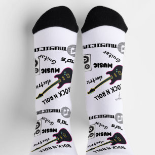 Guitar musician music gift socks socken