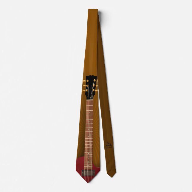 Guitar Necktie Music Themed Design Version 2 Krawatte (Vorderseite)