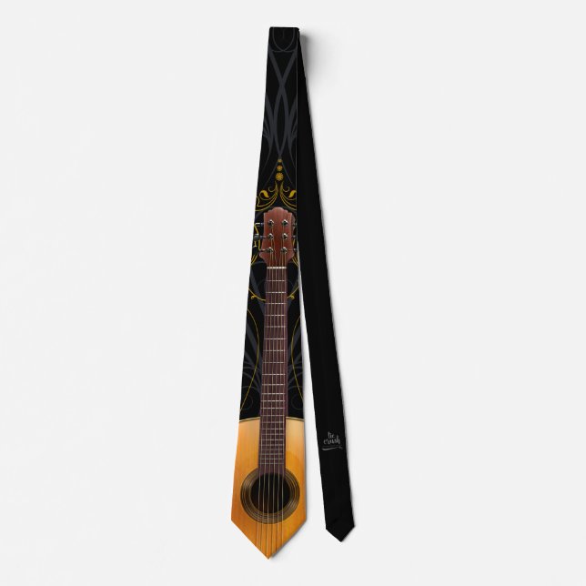 Guitar Necktie Music-Themed Design Version 4 Krawatte (Vorderseite)