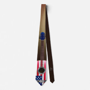 Guitar Necktie Version 5 Patriotic Krawatte