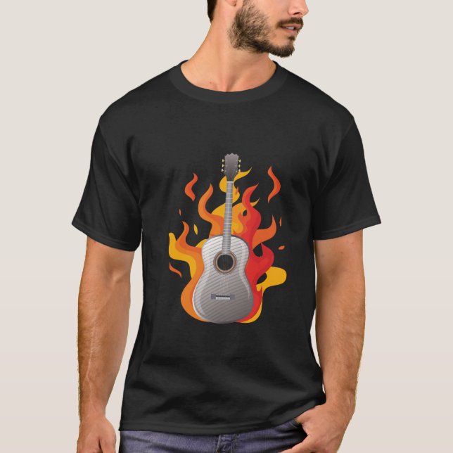 guitar on flames T-Shirt (Vorderseite)