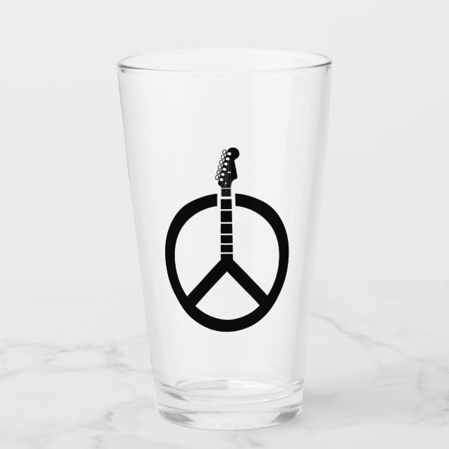 Guitar Peace Sign Glas (Vorderseite)