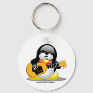 Guitar Penguin Schlüsselanhänger
