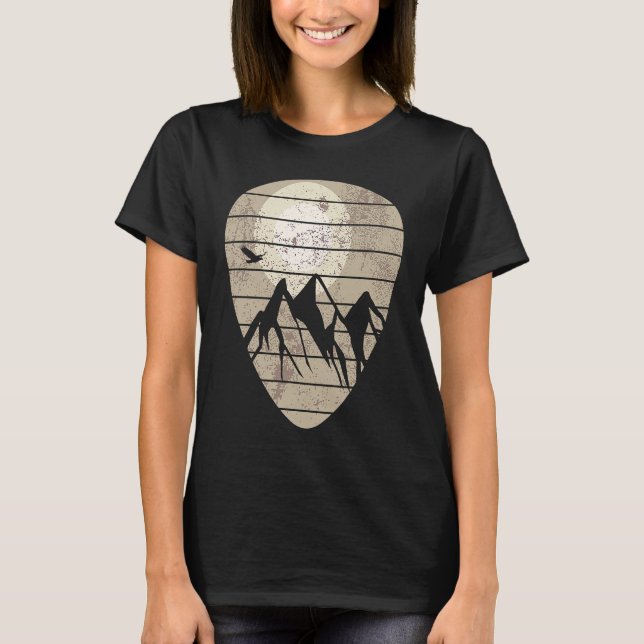 Guitar Pick Mountain Cool Guitar Player Guitarist  T-Shirt (Vorderseite)