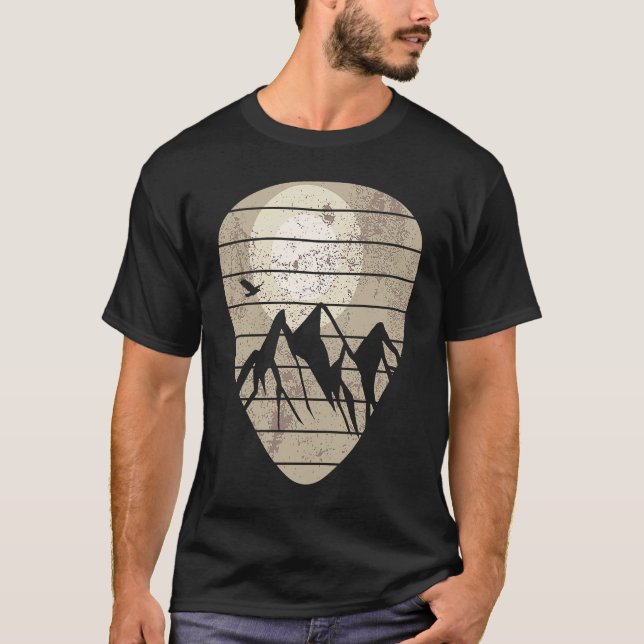 Guitar Pick Mountain Cool Guitar Player Guitarist  T-Shirt (Vorderseite)