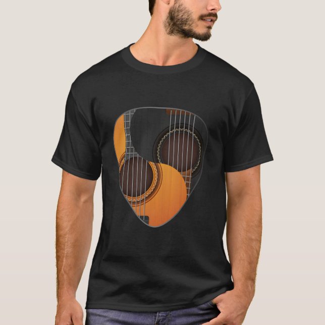 Guitar Pick Yin Yang Guitarist T-Shirt (Vorderseite)