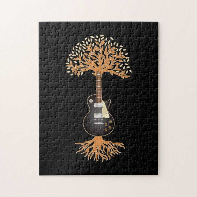 Guitar Player Gift Tree Guitar Puzzle (Vertikal)