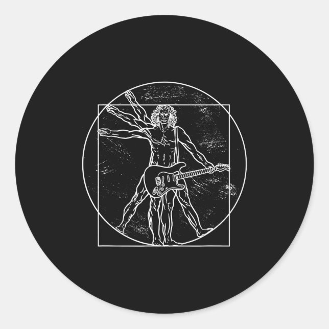 Guitar Player Guitar Musical Instrument Guitarist  Runder Aufkleber (Vorderseite)