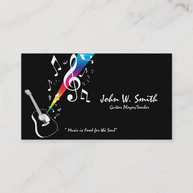 Guitar Player/Teacher Business Card Visitenkarte (Vorderseite)