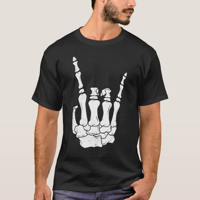 Guitar player tee skeleton hand rocker music lover (Vorderseite)