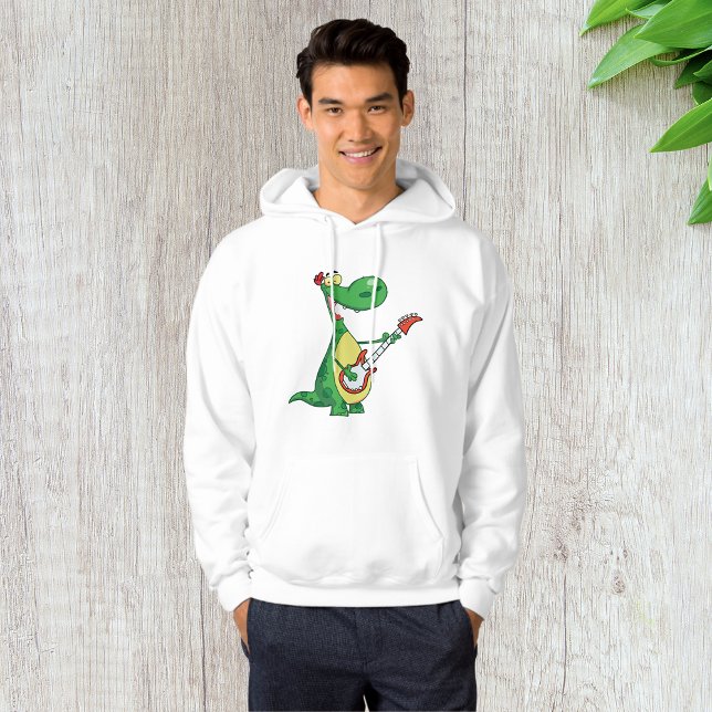 Guitar Playing Dinosaur Mens Hoodie (Von Creator hochgeladen)