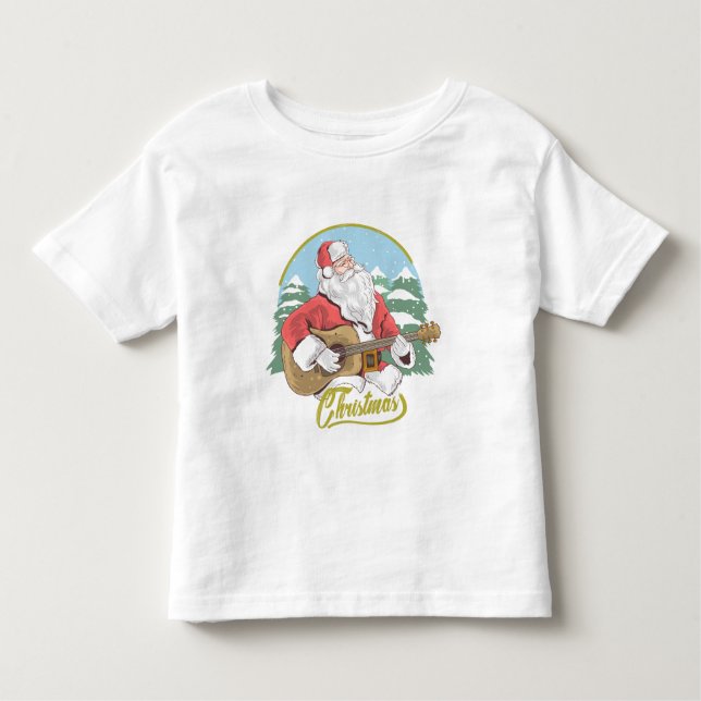 Guitar Playing Santa Claus | Weihnachten Kleinkind T-shirt (Vorderseite)