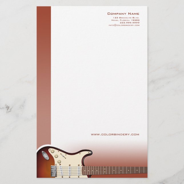 Guitar Pusher Stationery Briefpapier (Vorderseite)