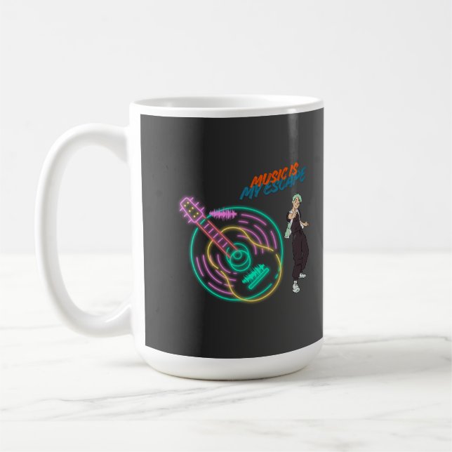 Guitar Rhythm Mug – Music Lover Anime Boy Design Kaffeetasse (Links)