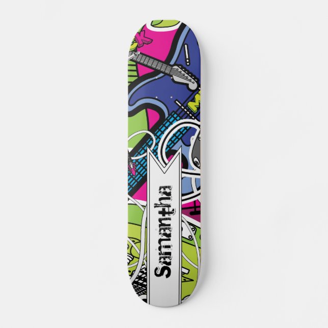 Guitar Rock Music Star Comp Skateboard (Vorderseite)