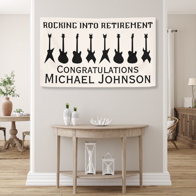 Guitar Rock 'n' Roll Retirement Party Banner (Von Creator hochgeladen)