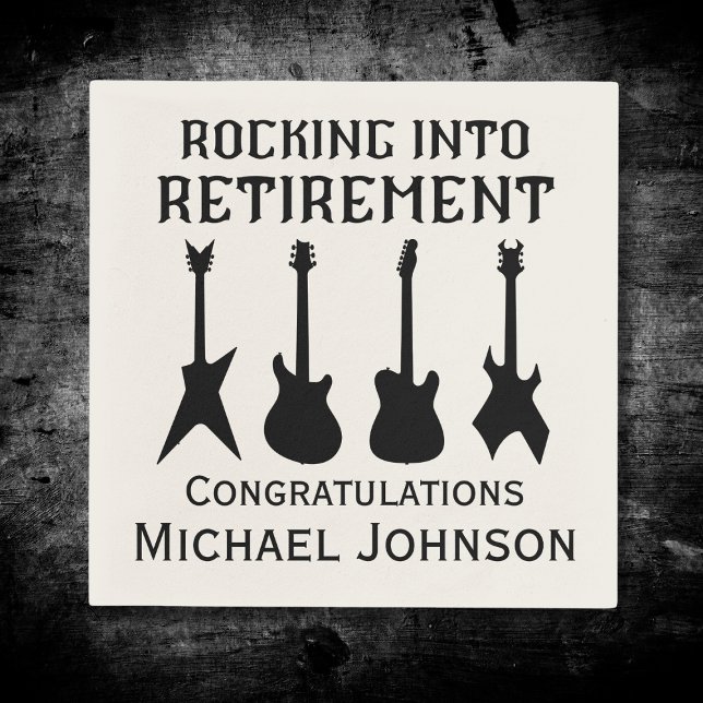 Guitar Rock 'n' Roll Retirement Party Paper Napkin Serviette (Von Creator hochgeladen)