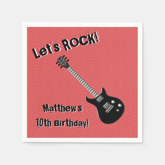 Guitar Rock Star Serviette (Vorderseite)