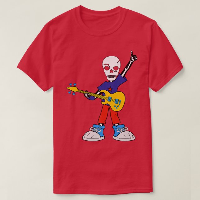 Guitar Rockstar Skeleton I Music I Rock Music  T-Shirt (Design vorne)