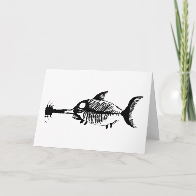 Guitar Shark Fossil Fish Karte (Vorderseite)