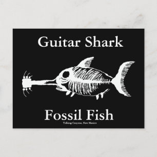 Guitar Shark Fossil Fish Postkarte