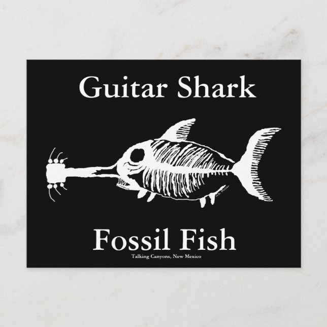 Guitar Shark Fossil Fish Postkarte (Vorderseite)