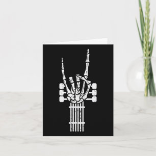 Guitar Skeleton Rock'n'Roll Rocker Sign Punk Hallo Karte