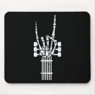 Guitar Skeleton Rock'n'Roll Rocker Sign Punk Hallo Mousepad