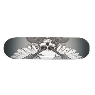 Guitar skull skateboard