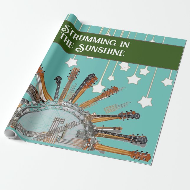 GUITAR STRINGS IN DER SONNE GESCHENKPAPIER (Ungerollt)