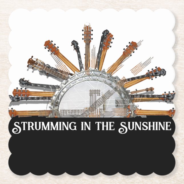 GUITAR STRINGS IN DER SONNE UNTERSETZER (Vorderseite)