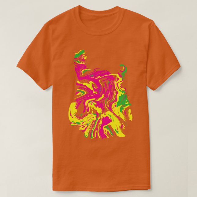 Guitar Swirl psychedelisch T-Shirt (Design vorne)
