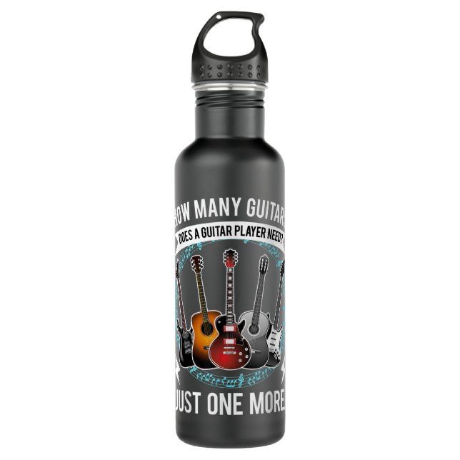 Guitar T Wie viele Gitarren Geschenk für Gitarrens Edelstahlflasche (Vorderseite)