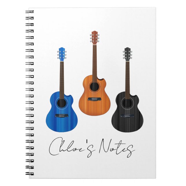 Guitar Trio Spiral Foto Notebook Notizblock (Vorderseite)