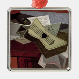 Guitar und Newspaper, 1925 Silbernes Ornament