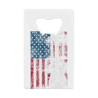 Guitar USA Flag Patriotic Guitar liebt US-Geschenk Geldbeutel Flaschenöffner