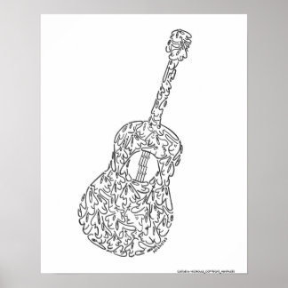GUITAR von NICHOLAS_COPYRIGHT_MINIFACES Poster