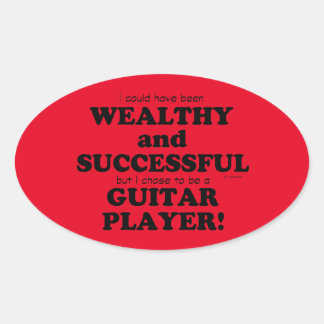 Guitar Wealthy & Successessous Oval Sticker