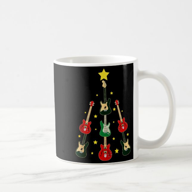 Guitar Xmas Tree Musical Guitar Lovers Guitarist C Kaffeetasse (Rechts)