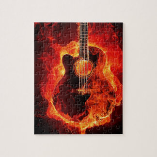 Guitare en feu puzzle