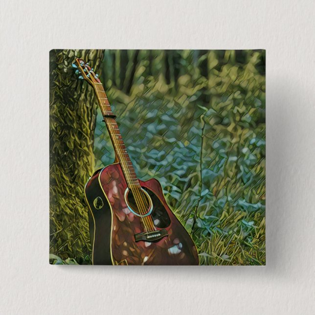 Guitarist birthday gift button (Vorderseite)