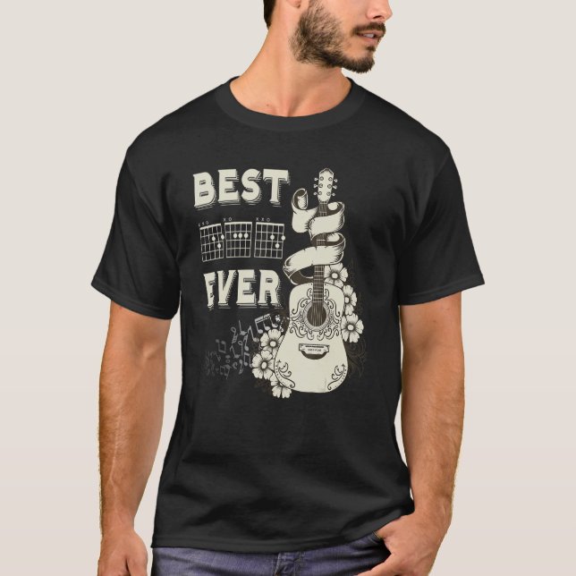 Guitarist Father Best Dad Ever D A D Chord Guitar  T-Shirt (Vorderseite)