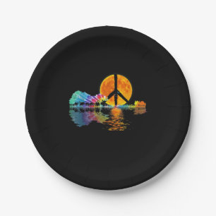 Guitarist Guitar Lake Shadow Peace Love Guitar Pappteller