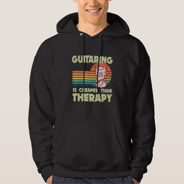 Guitarist Llama Rock guitar Guitaring Musician Gui Hoodie (Vorderseite)