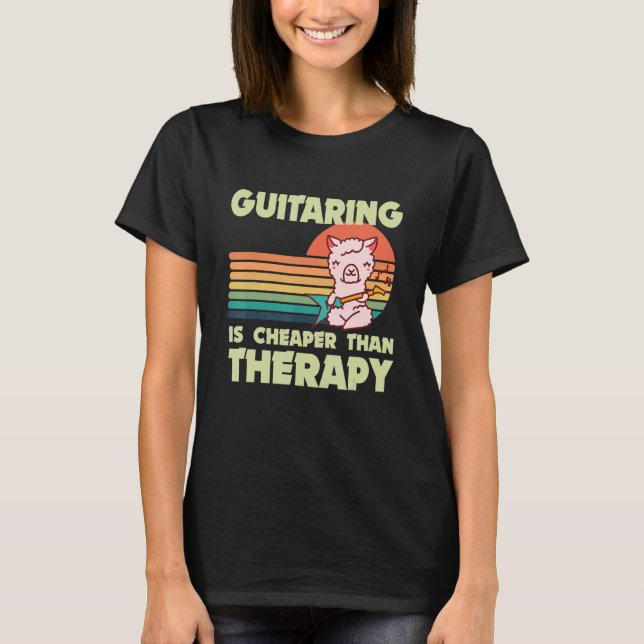 Guitarist Llama Rock guitar Guitaring Musician Gui T-Shirt (Vorderseite)